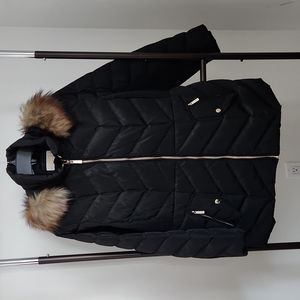 Michael Kors Faux-Fur-Trim Hooded Puffer Coat